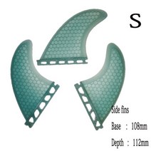 서핑보드 여러 크기 Fut-3-Fin 통관 S M 대형 서핑 보드 핀 트라이 세트 액세서리 Carbonfiber 지느러미, [15] BLUE-S