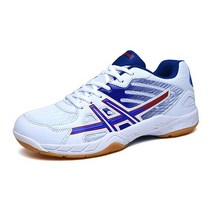 남성 전문 배구 신발 유니섹스 스포츠 댐핑 여성 메쉬 내마모성 스니커즈 사이즈 35-45, White-Blue, 43