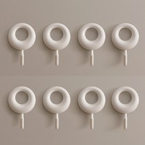 래븐 무타공 라운드 실루엣 감성 인테리어 후크, 화이트8개입, 8개