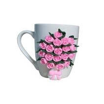 (1+1 )예쁜 커플컵 진열인테리어 선물컵_5종 선택1, 3.곰과꽃다발