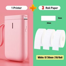 날인기 Niimbot D11 미니 무선 라벨 프린터 블루투스 열 태그 잉크리스 사무실 홈, 04 PK 3 White Labal L