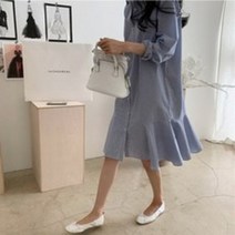 Tea Fishing 여성 스프라이트 프릴 셔츠 원피스