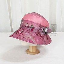 봄 여름 중년여성 모자 엄마 할머니 잔꽃플라워 자갈치 벙거지모자 버킷햇