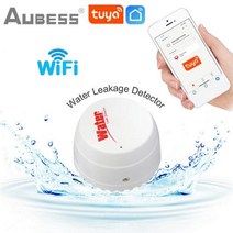 누수탐지기 아파트누수 TUYA WiFi 누수 감지기 홍수 센서 연결 알람 스마트 라이프 APP 원격 모니터링 경보 오버플로 보안, 1pcs+1pcs