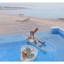 제주 도 감성 투명 카약 조립식 물고기 관찰 레포츠, A.싱글보트+패들244x76x26cm