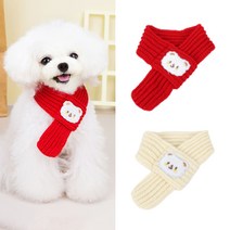 쁘띠베어 강아지 머플러 목도리 / 고양이 애견 넥워머, 아이보리/S(011608)