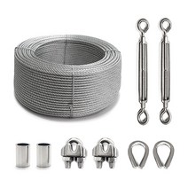 철와이어 로프 AC 스틸 와이어줄 스텐 유볼트 클립 턴버클 심블, 스텐 와이어클립 1/4인치
