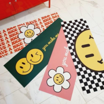 욜리욜로 해피스마일 규조토 주방매트 부엌매트, 스마일데이지핑크 (45×120cm)