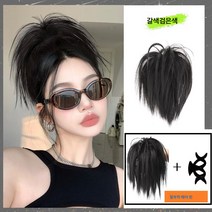 닭장머리 포니테일 가발환자머리 여하라주쿠 스파이스 걸스탠드업 헤어기란포니테일, 색깔1, 하나