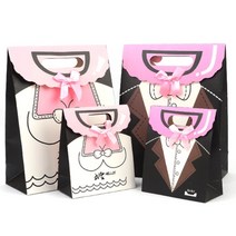 CAILOOM 종이백 웨딩이미지 리본 벨크로 선물 쇼핑백 답례품종이가방 신랑신부선물백, 기본