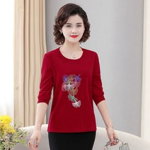Bybonu/ 중노년 가을 여성복 풀오버 엄마룩 긴팔 상의 50대부터 60대봄가을 XT15 A28