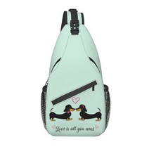 강아지 슬링백 애견 산책 가방 the dachshund sling chest bag, 가슴 가방, 39x19x9cm