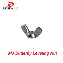 3D 프린터 프린팅 부품 소모품 3DSWAY 10 개/몫 가열 베드 수평 조절 너트 M3 나비 Z 축 레벨링 Prusa I3, 1.10pcs