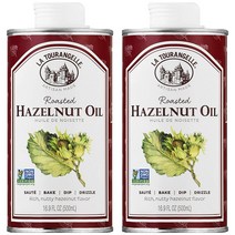 La Tourangelle Roasted Hazelnut Oil 라투랑겔 로스티드 헤이즐넛 오일 개암오일 16.9 fl oz (500ml) 2팩, 1개