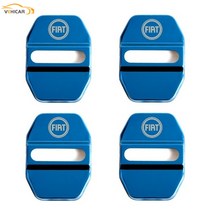 vehicar 새로운 4pcs 자동차 도어 잠금 커버 케이스 fiat diy 자동 장식 자동차 액세서리 fiat 500 stianless steel cars protector, 그물