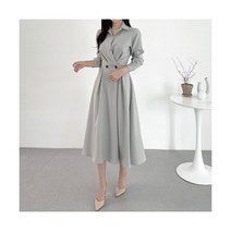 엄마돌드레스 슬림 긴팔 버튼다운 셔츠형 돌잔치엄마원피스