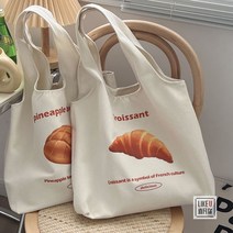 빵 토트 캔버스 숄더백 문학 심플 쇼핑 가방 여성용
