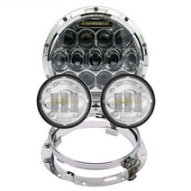 할리 데이비슨 안개등 75W 7 인치 LED 오토바이 모토 헤드라이트 브래킷 4 1/2 통과 조명에 대한 야마하 로얄 스타 벤처 XVZ1300 들어, Chrome set