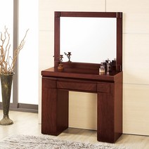 까사홈 미르밀레 천연무늬목 화장대 거울세트, 02.화장대(월넛)