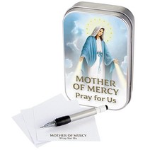 Needzo Blessed Mom 기도 상자 샤프 및 종이 50장 포함 6.4 x 10.2cm(2.5 x 4인치)