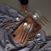 골든벨 메이플 백화점 우드 커트러리세트 수저 양식기 나무 신혼부부 빈티지 숟가락 포크 젓가락 한식, 티스푼