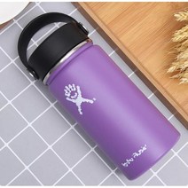 하이드로 플라스크 와이드 마우스 보온 보냉 물병 350ml, 퍼플-350ml