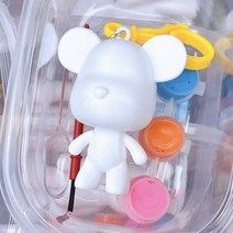 DIY 100% 베어브릭 수제 세트. 글루미 POBE 화이트 블랭크 몰드 빈리 취미용. 6.5cm. 4 개, 01 Rdom 4 pcs