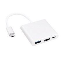 선박 us 4K USB-C USB C-USB 3.1 HDMI-호환 비디오 디지털 AV 멀티 포트 어댑터 Macbook 노트북 HDTV 용, [01] USB 3.0 HDMI, [03] Plastic White