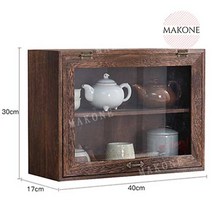 Makone 상표등록 그릇장식장 옛날찬장 엔틱 원목 찻장 주방 카페장, 스타일B