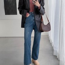 여자 겨울 기모 세미 부츠컷 키커보이는 청바지