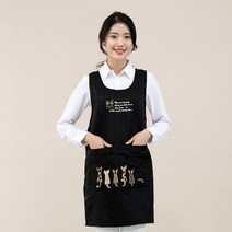 이솔홈 앞치마 원피스형 주방 공방 카페 바리스타 어린이집앞치마 모음, 리사 앞치마 02_블랙