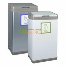 오너클랜 리빙 스틸분리휴지통(일반)(일반형/페달X뚜껑O), 색상랜덤/일반쓰레기