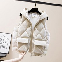 패딩 조끼 여성 겨울 숏 후드 자켓
