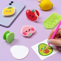 과일 보석십자수 만들기 재료 열쇠고리 비즈 키링 가방열쇠고리 diy 재료 반제품키트 가방고리 장식 그립보석십자수/보석십자수만들기/그립톡/핸드폰/스마트폰, 사과