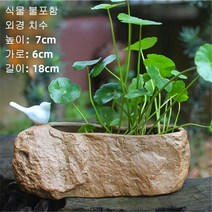 세라믹 화분 돌 모양 부레옥잠 정원 연꽃 실내 실외 인테리어 수경, J 바닥 구멍X, 1개