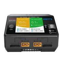 HOTA D6 Pro AC 200W DC 650W 15AX2 EU 지능형 스마트배터리 충전기, 회색, 1개