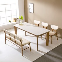홈앤힐 데니안 애쉬원목 포세린 세라믹 4인 식탁 테이블, [데니안] 내추럴(양면)_4인단품