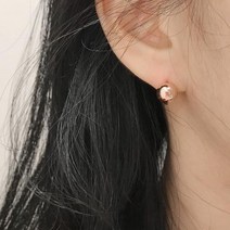 수아벨 14K 골드핀 핑크골드볼 금침 원터치귀걸이