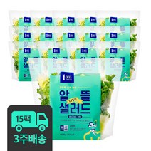 1am 정기배송 알뜰 데일리 3번 세척 야채 샐러드 베이비그린, 베이비그린 100g x 15팩 3회 정기배송