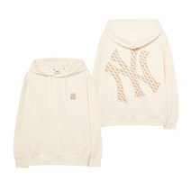 MLB 엠엘비 큐브 모노그램 빅럭스 오버핏 후드티 NY Cream 3AHDM0334-50CRS