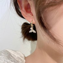 귀걸이 패션 크리스마스 써지컬 링 링귀찌 리본 하트 트렌디하고 우아한 기하학적 모조 진주 후프 귀걸이