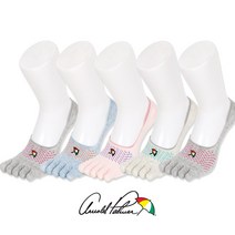 아놀드파마 여성 발가락양말 덧신 투톤사각 5켤레