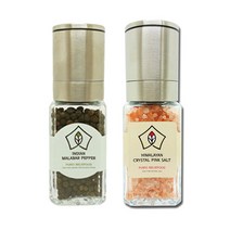 푸리오 히말라야 핑크 소금100g+인도 말라바르산 통후추45g 세라믹 그라인더(사각병), 1세트