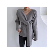 꼬임니트 부드럽고 쫀쫀한 니트 그레이 카키 아이보리