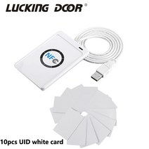 rfid 판독기 acr122u nfc 비접촉식 스마트 ic 카드 및 작성기 복사기 10pcs uid 변경 가능한 태그 키 fob, NFC Writer