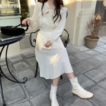 매직행복쇼핑+/ 잔잔한 플라워 패턴 화사한 원피스 소매 허리 밴딩/청순한원피스