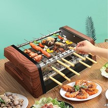 꼬치구이 그릴 양꼬치기계 가정용 바베큐 꼬치 자동회전 캠핑용 멀티 전기 석쇠 그릴, 2단 콤보 셋트