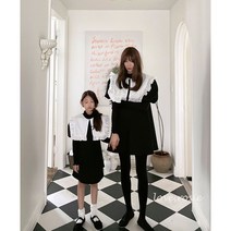 쟈가드빅카라민원피스+맘커플 엄마랑딸이랑 하객룩 결혼식 심플한 고급스러운