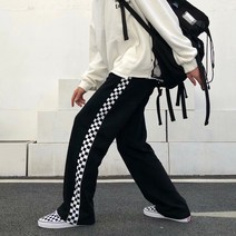 패션 남성의 느슨한 캐주얼 스트라이프 체크 무늬 바지