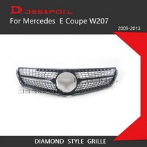 W207 다이아몬드 그릴 C207 Prefacelift 메르세데스 벤츠 E 쿠페 프론트 범퍼 레이싱 그리드 스포츠 20092013 E200 E320 E350 E400, Black
